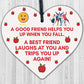 Best Friend Trips You When You Fall Novelty Wood Hanging Heart Friendship Plaque