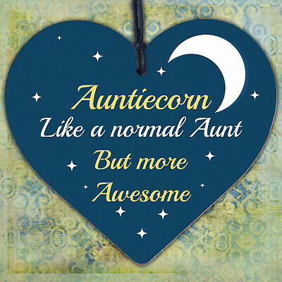 Aunticorn Wood Heart Auntie Unicorn Gift Auntie Birthday Christmas Gift Thankyou