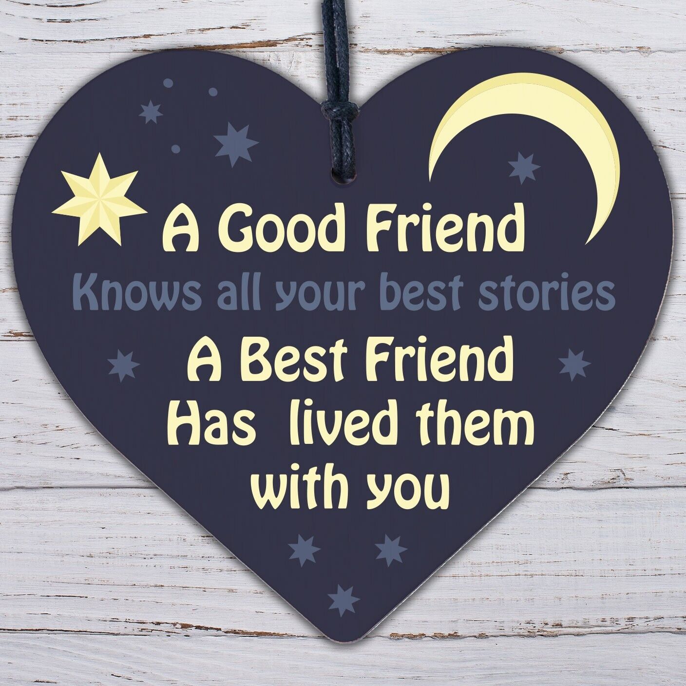 Best Friend Friendship Birthday Gift Handmade Wood Heart Plaque Sign Thank You