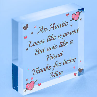 Auntie Gifts Friendship Sister Birthday Christmas Gifts Wooden Heart Sign Plaque