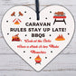 Caravan Rules Novelty Plaque Home Decor Garden Sign Retirement Friendship Gifts