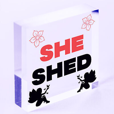 She Shed Woman Cave Garden Mum Sister Friendship Hanging Plaque Home Gift Sign