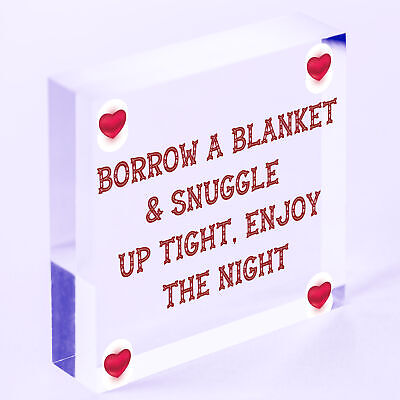 Snuggle Up Tight Enjoy The Night Cute Hanging Wedding Day Plaque Decor Gift Sign