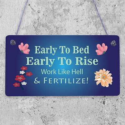 Fertilize! Gardening Allotment Garden Shed Gift Hanging Plaque Home Sign Wood