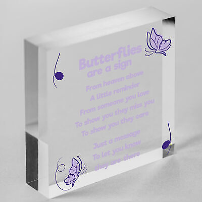 Butterfly Memorial Bereavement Family Mum Dad Nan Grandad Love Plaque Sign