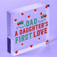 Dad Daughters First Love Gift Wood Keyring Dad Gifts From Daughter Fathers Day