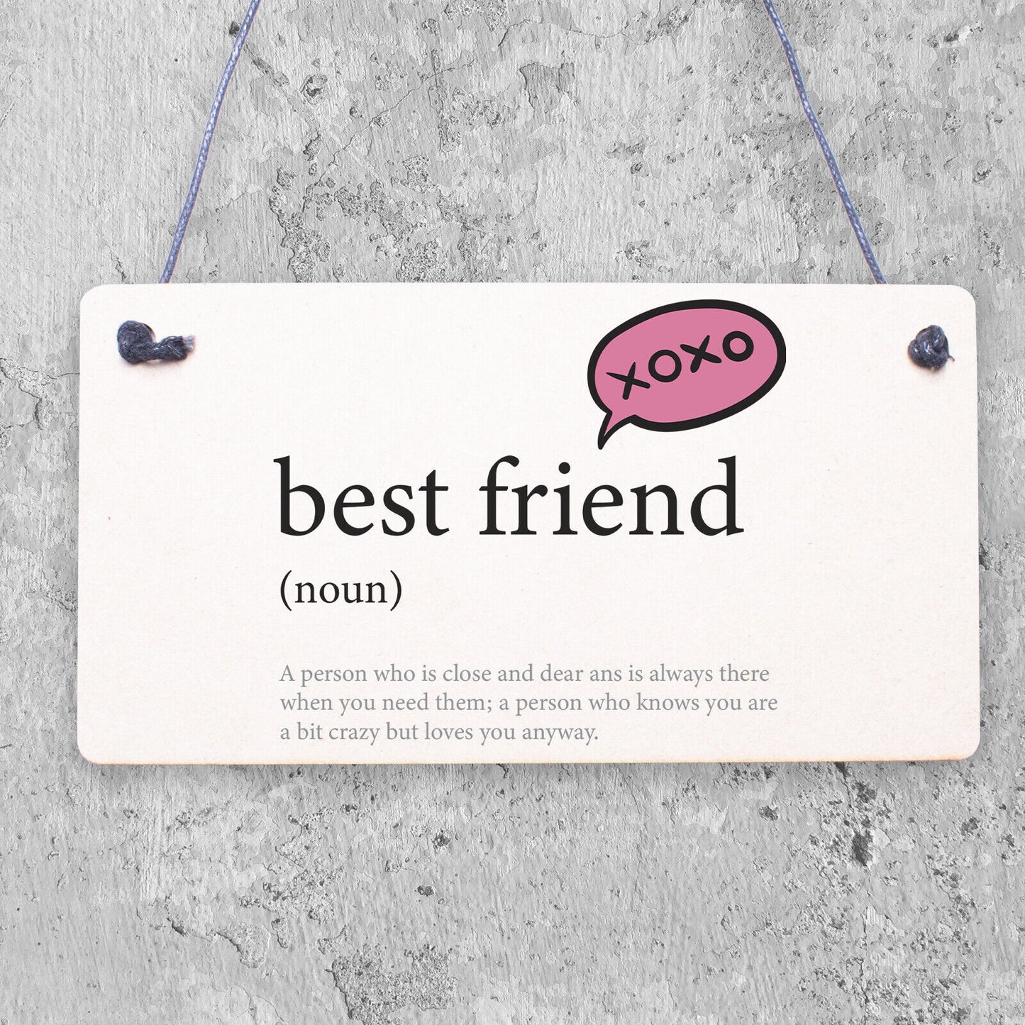 Rectangle Sign Perfect gift for Best Friend - I Love You Present - Wooden Sign