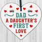 Dad Daughters First Love Gift Wood Keyring Dad Gifts From Daughter Fathers Day