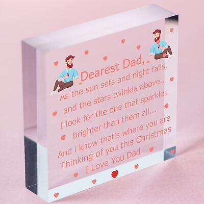 Christmas Memorial Dad Tree Bauble Gift Memory Hanging Plaque Decoration Sign