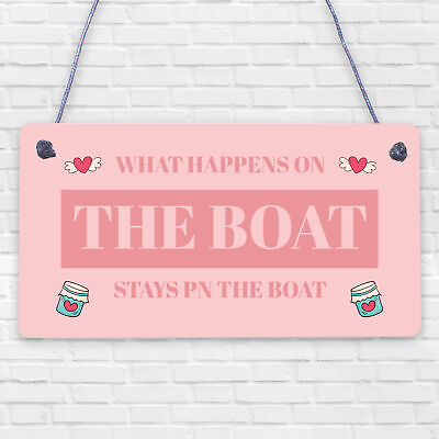 What Happens On The Boat Nautical Decor Shabby Chic Hanging Beach Sign Plaque