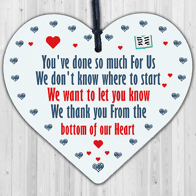 Thank You Gift Wood Heart For Teacher Assistant Volunteer Nursery Gift Keepsake