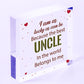 UNCLE BROTHER DAD Novelty Wooden Heart Plaque Birthday Christmas Gift For Uncle