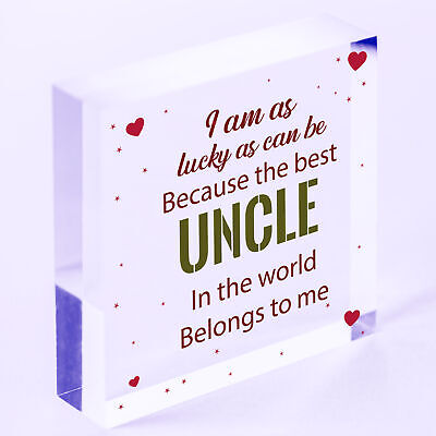 UNCLE BROTHER DAD Novelty Wooden Heart Plaque Birthday Christmas Gift For Uncle