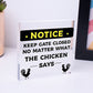 Chicken Gifts Hanging Warning Sign For Gate Garden Chicken Coop Hen House Gifts