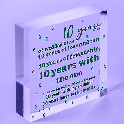 10th Wedding Anniversary 10 Year Tin Handmade Wooden Heart First Wedding Gifts