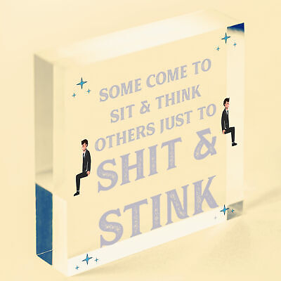 Some Come To Sit And Think Novelty Hanging Wooden Plaque Toilet Bathroom Sign