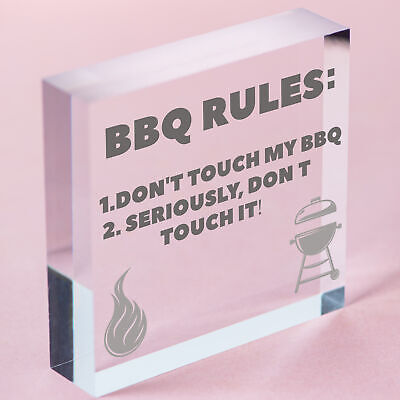 BBQ Rules Sign Hanging Door Wall Shed Sign Garden Sign For Outdoor Men Gift