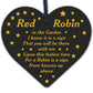 Robins Appear Wood Heart Memorial Christmas Tree Decoration Plaque Bauble