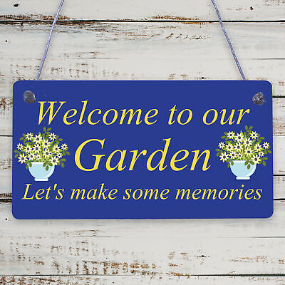 Welcome To Our Garden Sign Hanging Wall Door Sign Friendship Gift Home Gift