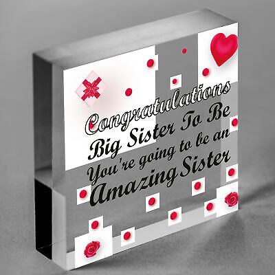 Big Sister To Be Gifts Congratulations Wooden Heart Mummy To Be Gift For Sister