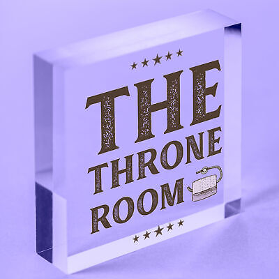 The Throne Room Toilet Bathroom Plaque Shabby Chic Ladies Gents Sign Funny Gift