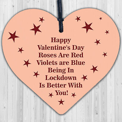 Valentines Day Wooden Heart Lockdown Gift For Boyfriend Girlfriend Husband Wife