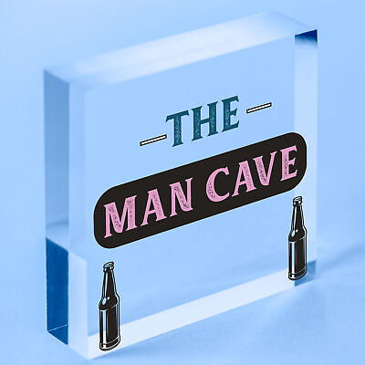 Rustic THE MAN CAVE Sign Garage Shed Plaque Funny Gift For Him Men Keepsake