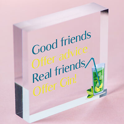 Friendship Gin Sign Garden Plaque Shed Home Bar Pub Alcohol Kitchen Plaque Gift