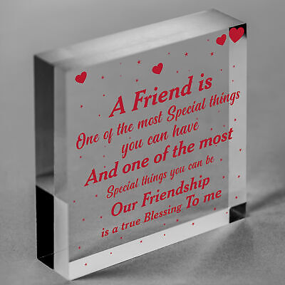 THANK YOU FRIENDSHIP GIFT Wood Heart Best Friend Plaque Birthday Gift For Friend