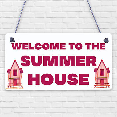 Summer House Home Decor Hanging Plaque Wooden Garden Sign Gift For Women