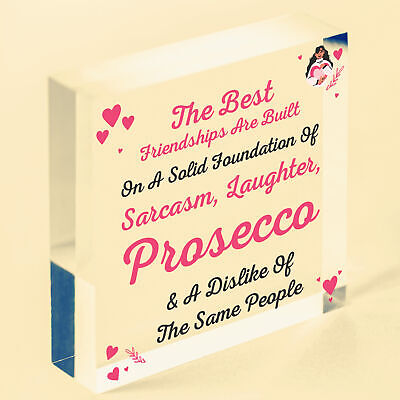 Best Friendships Foundation Is Prosecco Wooden Hanging Heart Novelty Plaque Gift