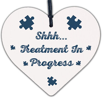 Shhh Treatment In Progress - Hanging Heart Door Sign For Home Beauty Salon