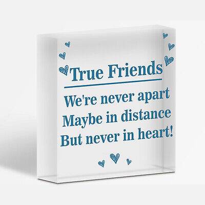 True Friends Never Apart Cute Wooden Hanging Plaque Gift Best Friends Love Sign