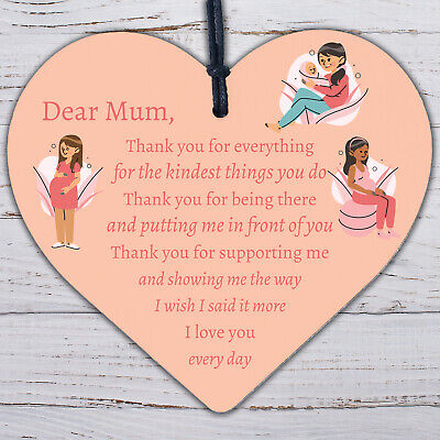 Special Mothers Day Gifts Novelty Wooden Heart Gifts For Mum From Daughter Son