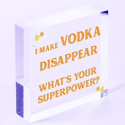 Funny Make Vodka Disappear Alcohol Gift Man Cave Home Bar Wall Plaque Pub Sign