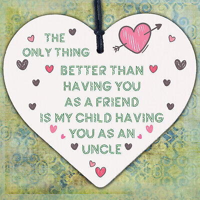 Uncle Gifts Friendship Brother Wooden Heart Chic Plaque Birthday Gift For Uncle