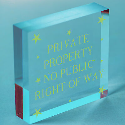 PRIVATE PROPERTY NO PUBLIC RIGHT OF WAY Outdoor Hanging Plaque NO PARKING Sign