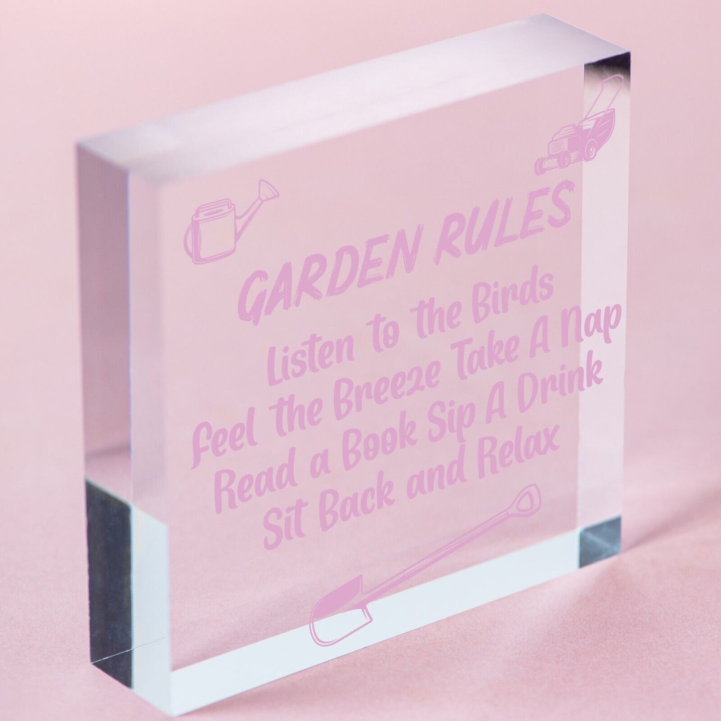 Garden Rules Sign Hanging Shed Summerhouse Plaque Rustic Gift For Family Home