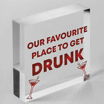 GET DRUNK HERE Home Bar Sign Man Cave Kitchen Wall Plaque FRIEND GIFT For Men