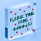 Please Take Some Bubbles Hanging Cute Wedding Table Plaque Decoration Gift Sign