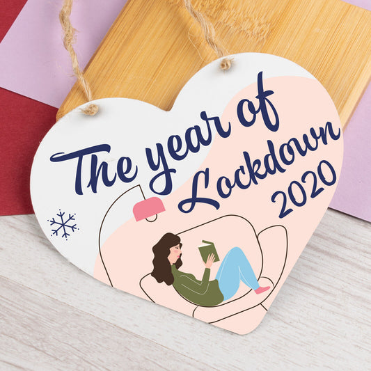 The year of Lockdown Heart Hanging Sign 2020 Friend Gifts Keepsake