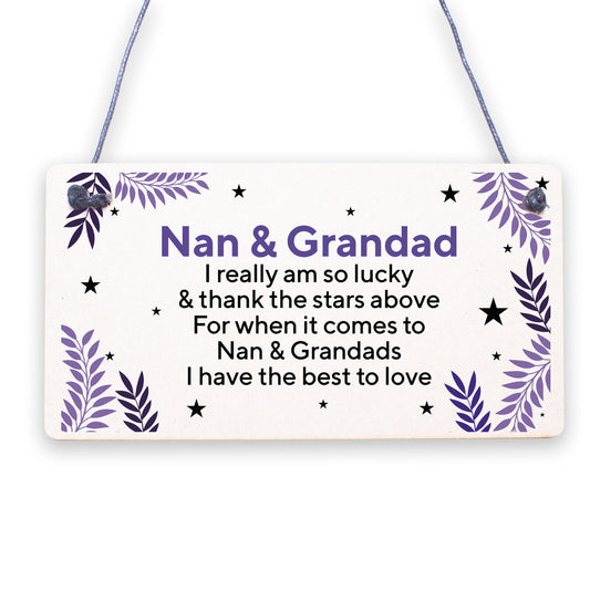 Best Nan And Grandad Gift Home Standing Plaque Grandparent Sign Keepsake