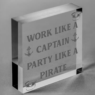 Funny Nautical Sign Captain Pirate Bar Pub Man Cave Plaque Party Friendship Gift