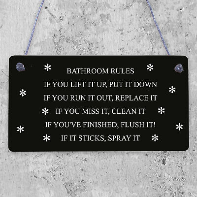 Bathroom Rules Sign Marble Theme Home Decor Bathroom Toilet Sign Home Gift