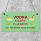 Vodka Botox Funny Alcohol Gift Man Cave Home Bar Hanging Plaque Pub Friends Sign