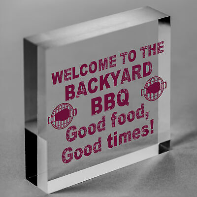 Backyard BBQ Sign Funny Garden Shed Man Cave Sign Gift For Men New Home Gift