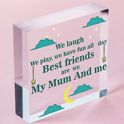 Cute Mum Gift Best Friend Wooden Heart Mother Daughter Gift Birthday Xmas Gift