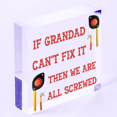 Grandad Fix It Man Cave Sign Garage Shed Wall Sign Birthday Xmas Grandad Gift