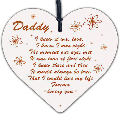 Best Daddy Gifts Wooden Heart Daddy Birthday Card New Daddy Gifts Baby Gift Sign