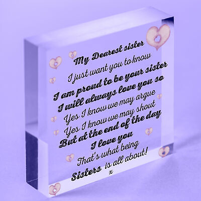 Sister Gift Birthday Gift For Sister Keepsake Poem Wooden Heart Friendship Sign